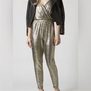 Topshop Metallic Gold Jumpsuit